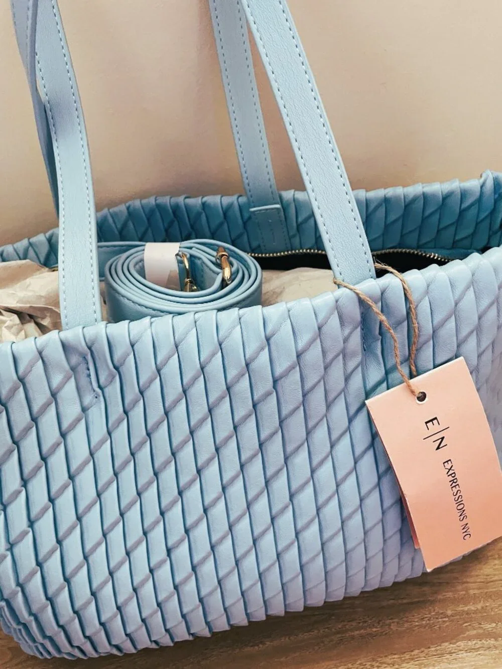 Eco Boho Style Tote & Wallet by EXPRESSIONS NYC. Crossbody Handbag & Clutch - Picture 10 of 13